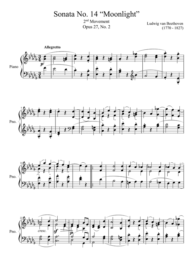 Moonlight Sonata (2nd Movement)